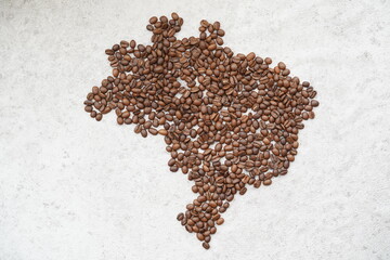 コーヒー豆のブラジル地図