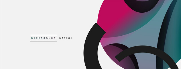 Obraz premium Creative geometric wallpaper. Minimal abstract background. Circle and wave composition vector illustration for wallpaper banner background or landing page