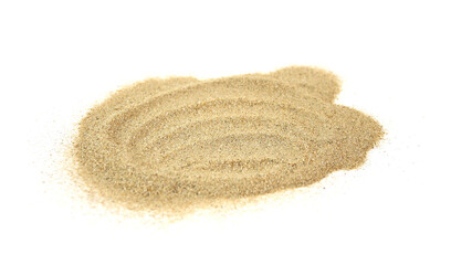 pile desert sand explosion isolated on white background