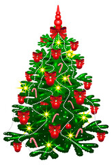 Green christmas pine tree decoration symbol holiday new year