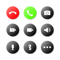 Phone call icon set Illustration