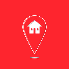 Home location pin icon illustration