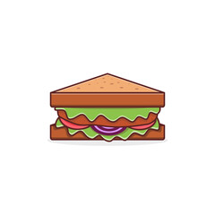 Sandwich cartoon style icon illustration