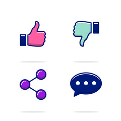 Social media element icon set illustration