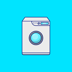 Washing machine cartoon style illustration