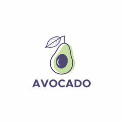 Illustration modern colorful avocado fruit juice diet logo design