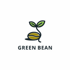 Coffee bean logo design illustration, coffee bean icon. Isolated on a white background