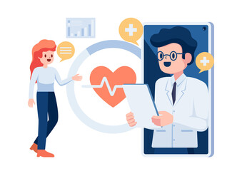 Woman have Online Consultation with Doctor in Smartphone