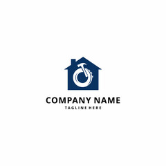 Animal octopus illustration with home improvement logo design