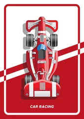 Foto op Plexiglas Racing car. View from above. Vector illustration. © caryblade