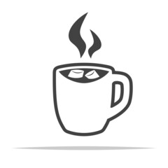 Hot chocolate icon transparent vector isolated