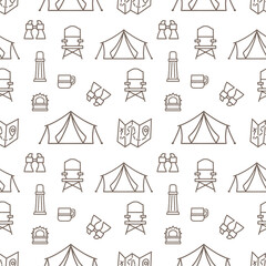 Doodle tourizm seamless pattern isolated. Sketch adventure. Hand drawn vector stock illustration. EPS 10