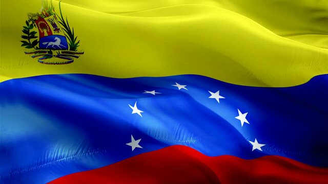 Venezuela flag video. National 3d Venezuelan Flag Slow Motion video. Venezuela Flag Blowing Close Up. Venezuelan Flags Motion Loop HD resolution Background Closeup 1080p Full HD video flags waving in 