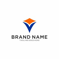 Letter V creative icon logo vector template. 