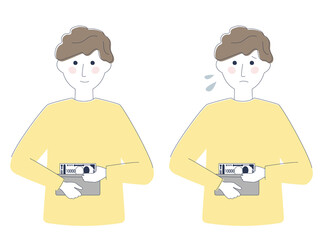 新一万円を財布から出す男性