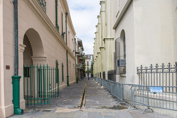 Historic Pirate's Alley in the French Quarter of New Orleans, LA, USA
