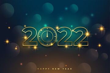 shiny sparkling happy new year 2022 background