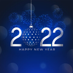 Fototapeta na wymiar happy new year 2022 christmas ball greeting design