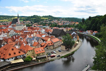 Fototapeta na wymiar Cesky Krumlov ,Czech Republic Abstract cityscape view of Cesky Krumlov town