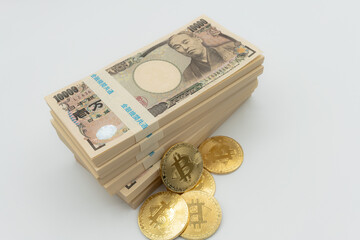 【ビジネス】ビットコインと札束【投資】