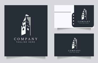 Castle logo, icon, and illustration full vector