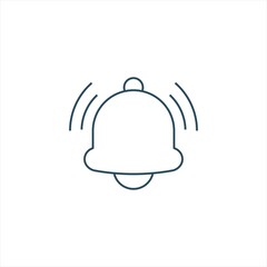 bell notification for incoming inbox message. ringing bell for alarm clock and smartphone application alert line style graphic design vector