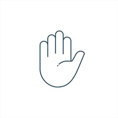 hand greeting hello icon line style graphic design vector