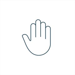 hand palm open icon line style graphic design vector