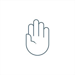 stop hand icon line style graphic design vector