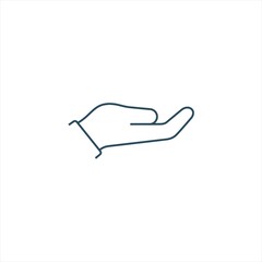 hand of poor beggar icon line style graphic design vector