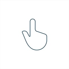 hand pointing icon line style graphic design vector