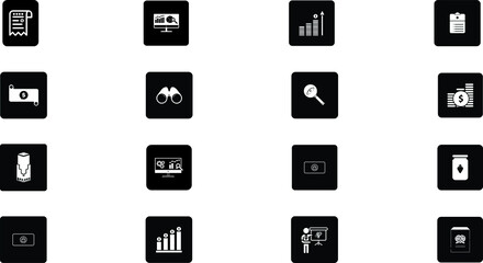 Business icons set. Icons for business, management, finance, strategy, marketing.
