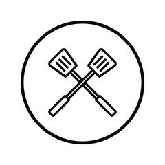spatula - kitchen utensil icon vector design template on white background