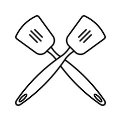 spatula - kitchen utensil icon vector design template on white background