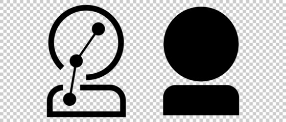 Digital user icon and simple user icon set. vector.