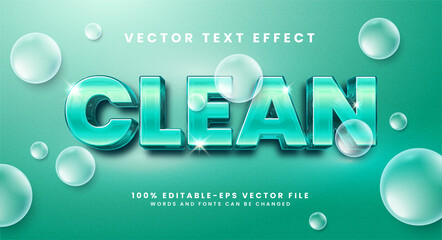 Clean 3D text effect. Editable text style effect with glossy theme. - obrazy, fototapety, plakaty