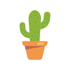 Cactus icon on isolated white background. Houseplant, succulent.Decorative natural elements are isolated on white.Colored vector illustration cartoon flat style.