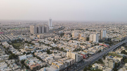 Fototapeta na wymiar Areal a view of the city, Somwhere in Karachi, Pakistan. 