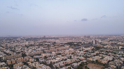 Areal a view of the city, Somwhere in Karachi, Pakistan. 