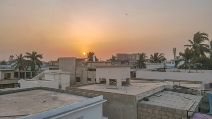 Fototapeta na wymiar Areal a view of the city, Somwhere in Karachi, Pakistan. 