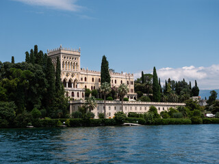 Villa Borghese on Isola del Garda Island, a Palace in Venetian Neo-Gothic Style