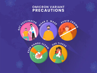 Precautions For Omicron Variant Like As Get Vaccinated, Wear Mask, Avoid Crowd, Keep Hands Clean And Use Tissue.