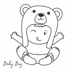 illustration of cartoon baby boy