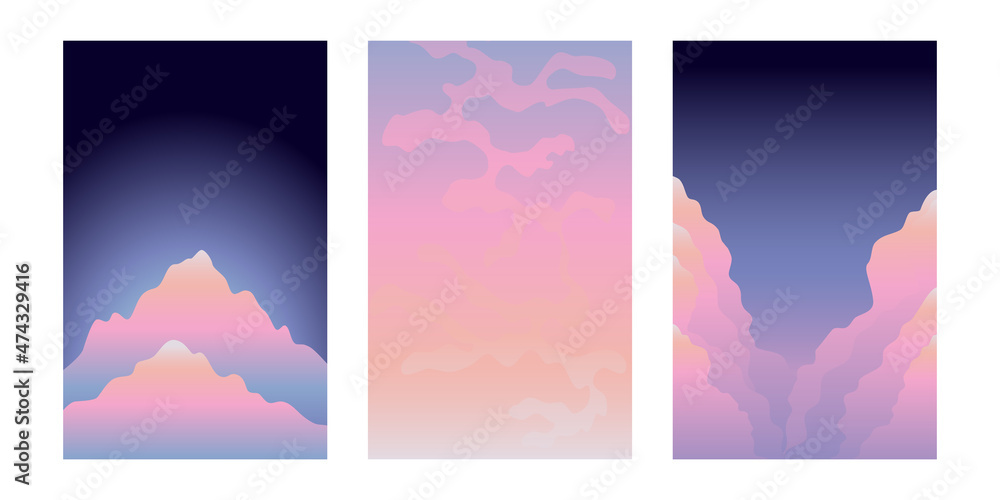 Poster Vector abstract backgrounds and banners - gradient shapes and forms, graphic design templates for social media posts and stories with copy space for text