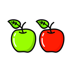 vector apple on white background
