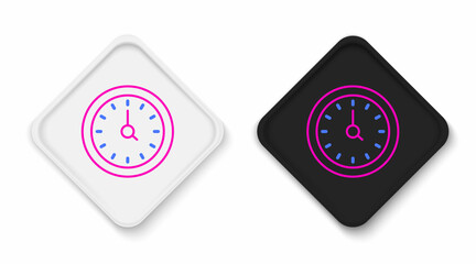 Line Clock icon isolated on white background. Time symbol. Colorful outline concept. Vector