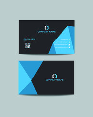 Horizontal simple clean template vector design, vector clean and sharp business card with double side, stylish stationery design and visiting card.

