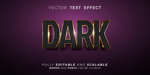 Editable text effect - Dark text 3d style concept