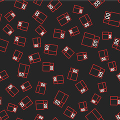 Line Open matchbox and matches icon isolated seamless pattern on black background. Vector