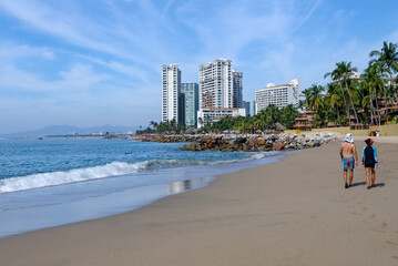 Naklejka premium Mexican vacation Puerto Vallarta beaches and sea.